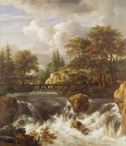 Ein Wasserfall in einer felsigen Landschaft, ca. 1660-70